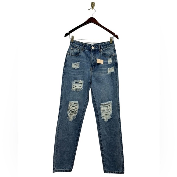 NWT REVOLVE SUPERDOWN Miranda Distressed Jeans Blue Wash 26 - Picture 5 of 10